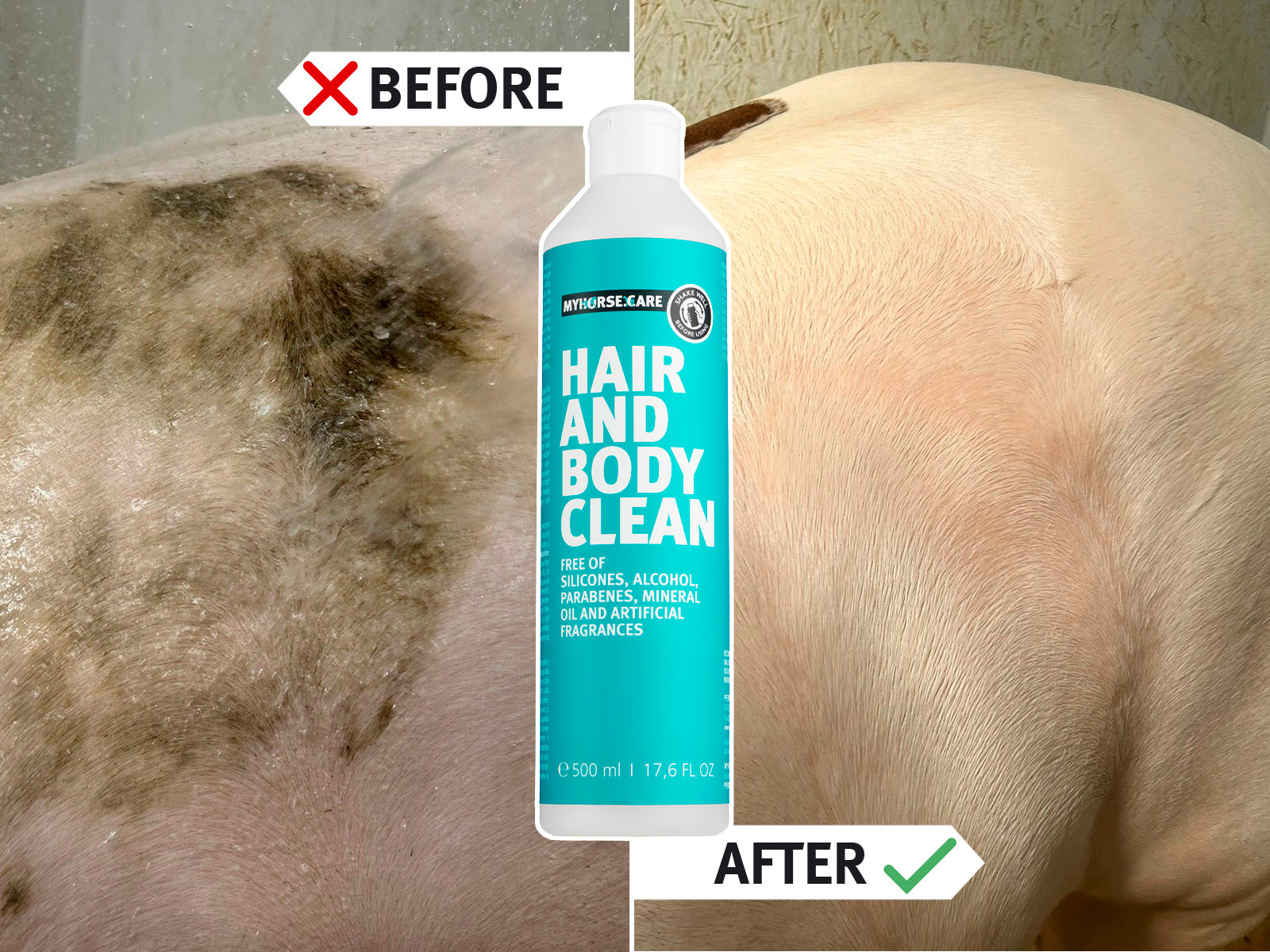 Shampoo und Waschgel für dein Pferd mit Tiefenwirkung, auch für empfindliche Pferde.